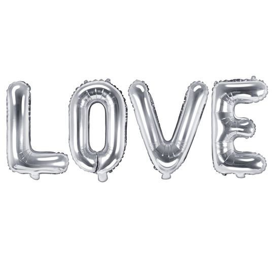 Bokstavsballonger - LOVE - 140 x 35 cm - Silver